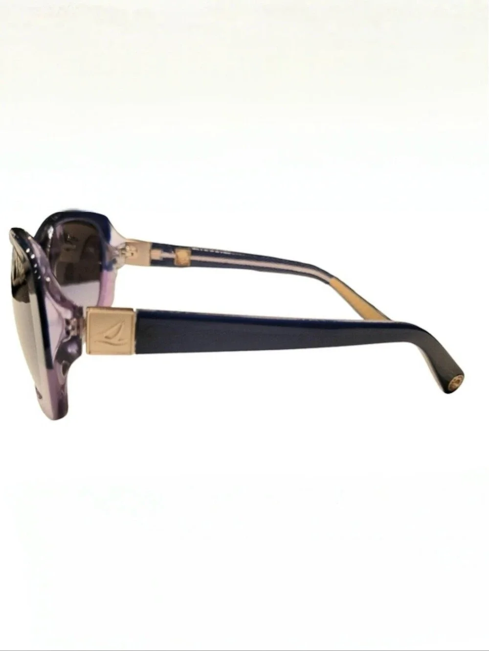 Sperry Topsider Vintage East Hampton Polarized Blue Purple Sunglasses With Case